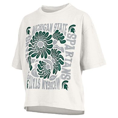 Women's Pressbox White Michigan State Spartans Elena Oversized T-Shirt