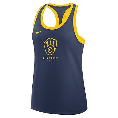 Women's Nike Navy Milwaukee Brewers Tri-Blend Dri-FIT Racerback Tank Top