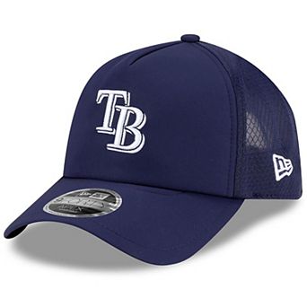 Men's New Era Navy Tampa Bay Rays 2026 Batting Practice Apex 9FORTY Adjustable Trucker Hat