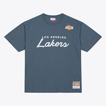 Men's Mitchell & Ness Blue Los Angeles Lakers Thunderstorm T-Shirt