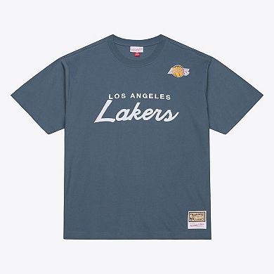 Men's Mitchell & Ness Blue Los Angeles Lakers Thunderstorm T-Shirt