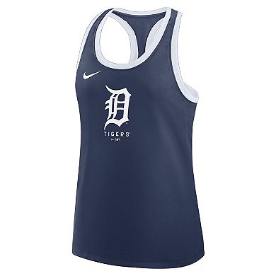 Women's Nike Navy Detroit Tigers Tri-Blend Dri-FIT Racerback Tank Top