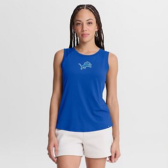 Women's Fanatics Blue Detroit Lions Mesh Triumphant Win​ Tank Top