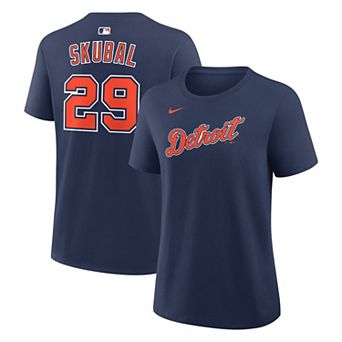 Women's Nike Tarik Skubal Navy Detroit Tigers Alternate Name & Number T-Shirt