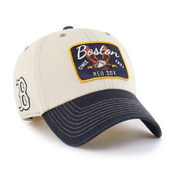 Men's '47 Natural/Navy Boston Red Sox Keepsake Collection Clean Up Adjustable Hat