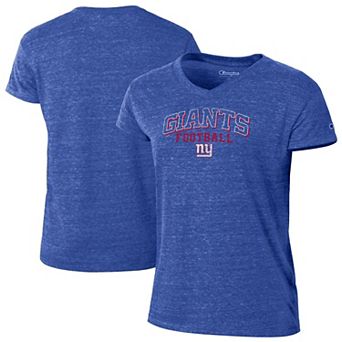 Women's Champion Royal New York Giants Triumph Tri-Blend V-Neck T-Shirt