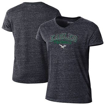 Women's Champion Black Philadelphia Eagles Triumph Tri-Blend V-Neck T-Shirt