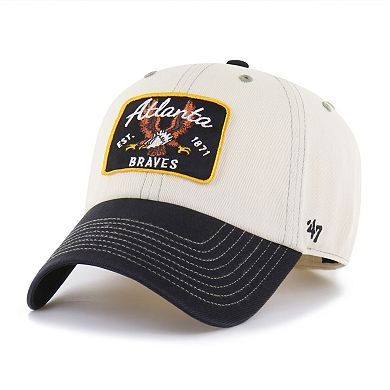 Men's '47 Natural/Black Atlanta Braves Keepsake Collection Clean Up Adjustable Hat