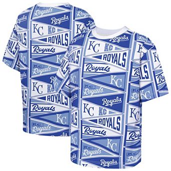 Youth Outerstuff Blue Kansas City Royals All-Over Pennant T-Shirt