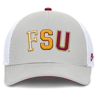 Unisex Nike Gray Florida State Seminoles 2026 Basketball Refresh 5-Panel Rise Trucker Hat