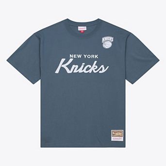 Men's Mitchell & Ness Blue New York Knicks Thunderstorm T-Shirt