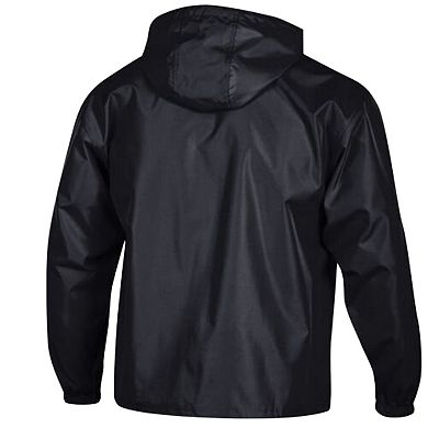 Men's Champion Black Baltimore Ravens Packable Hooded Windbreaker Half-Zip Jacket