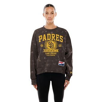 Women's New Era Brown San Diego Padres Throwback Oversized Boxy Sweatshirt