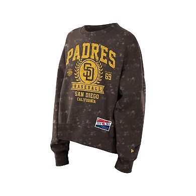 Women's New Era Brown San Diego Padres Throwback Oversized Boxy Sweatshirt