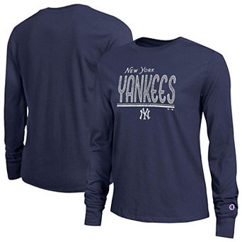 Women's Champion Navy New York Yankees Long Sleeve T-Shirt