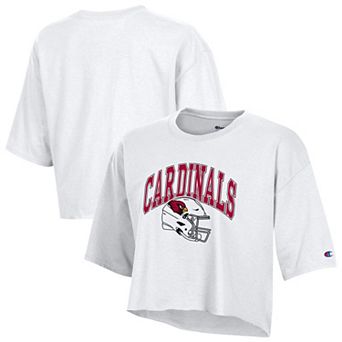 Women's Champion White Arizona Cardinals Boyfriend Cropped T-Shirt