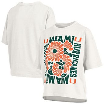 Women's Pressbox White Miami Hurricanes Elena Oversized T-Shirt
