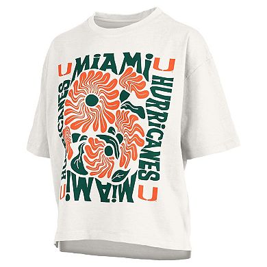 Women's Pressbox White Miami Hurricanes Elena Oversized T-Shirt