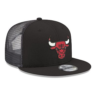 Men's New Era Black Chicago Bulls Core Logo Meshback 9FIFTY Snapback Hat