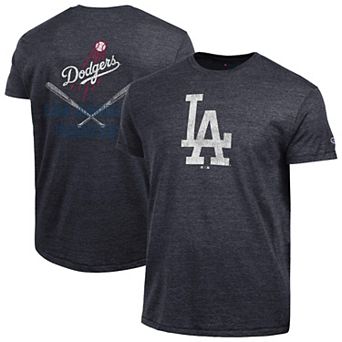 Men's Champion Heather Black Los Angeles Dodgers Tri-Blend T-Shirt