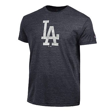 Men's Champion Heather Black Los Angeles Dodgers Tri-Blend T-Shirt