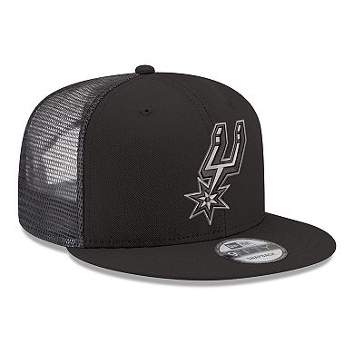 Men's New Era Black San Antonio Spurs Core Logo Meshback 9FIFTY Snapback Hat