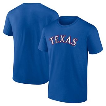 Men's Logo Athletic Royal Texas Rangers Wordmark T-Shirt