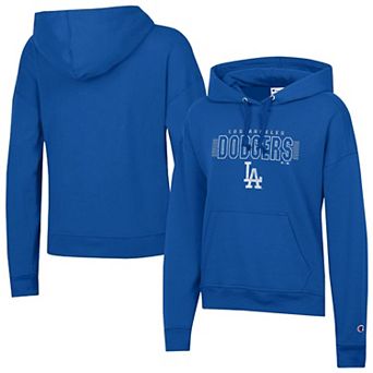 Women's Champion Royal Los Angeles Dodgers Distressed Powerblend Hoodie