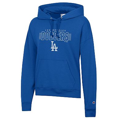 Women's Champion Royal Los Angeles Dodgers Distressed Powerblend Hoodie