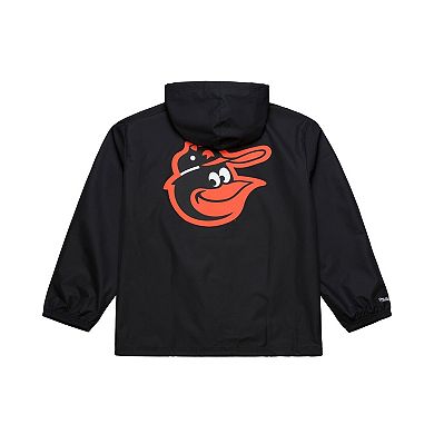 Men's Mitchell & Ness Black Baltimore Orioles Full-Snap Hooded Coaches Jacket