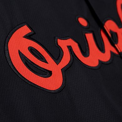 Men's Mitchell & Ness Black Baltimore Orioles Full-Snap Hooded Coaches Jacket