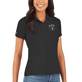 Women's Antigua Black Las Vegas Raiders Legacy Pique Polo