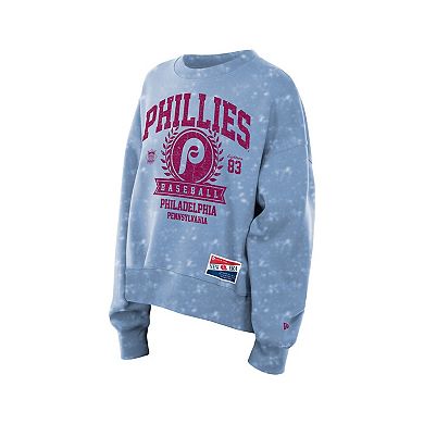 Women's New Era Light Blue Philadelphia Phillies Throwback Oversized Boxy Sweatshirt