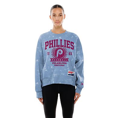 Women's New Era Light Blue Philadelphia Phillies Throwback Oversized Boxy Sweatshirt