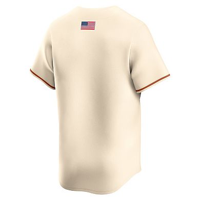 Men's Nike Cream Texas Longhorns Alternate Limited Baseball Jersey