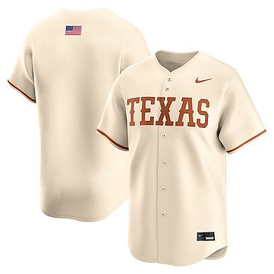 Men's Nike Cream Texas Longhorns Alternate Limited Baseball Jersey