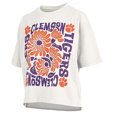 Women's Pressbox White Clemson Tigers Elena Oversized T-Shirt
