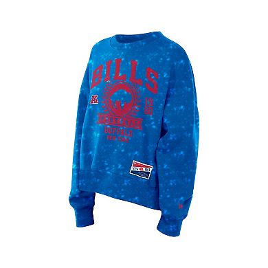 Women's New Era Royal Buffalo Bills Throwback Oversized Boxy Sweatshirt