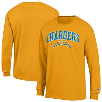 Men's Champion Gold Los Angeles Chargers Arch Over Logo Long Sleeve T-Shirt