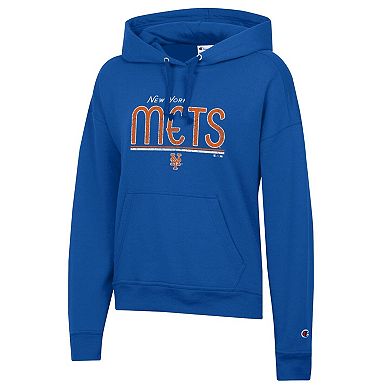 Women's Champion Royal New York Mets Vintage Powerblend Hoodie