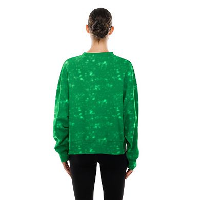 Women's New Era Kelly Green Philadelphia Eagles Throwback Oversized Boxy Sweatshirt