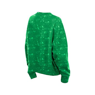 Women's New Era Kelly Green Philadelphia Eagles Throwback Oversized Boxy Sweatshirt