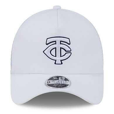 Men's New Era White Minnesota Twins 2026 Batting Practice Apex 9FORTY Adjustable Trucker Hat