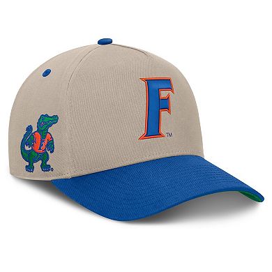 Men's Fanatics Stone/Royal Florida Gators Veteran Two-Tone Adjustable Hat