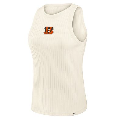 Women's Fanatics Cream Cincinnati Bengals Star Play Tri-Blend Ribbed Tank Top