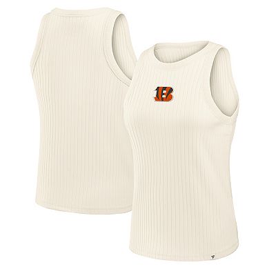 Women's Fanatics Cream Cincinnati Bengals Star Play Tri-Blend Ribbed Tank Top