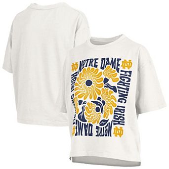 Women's Pressbox White Notre Dame Fighting Irish Elena Oversized T-Shirt