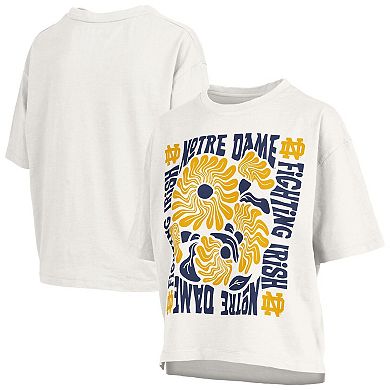 Women's Pressbox White Notre Dame Fighting Irish Elena Oversized T-Shirt