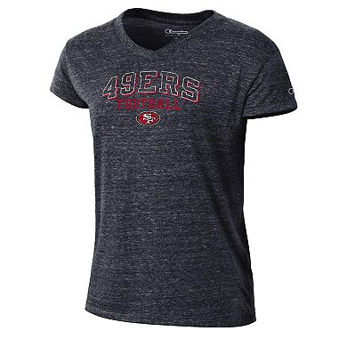 Women's Champion Black San Francisco 49ers Triumph Tri-Blend V-Neck T-Shirt