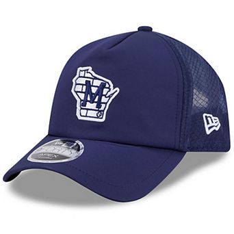 Men's New Era Navy Milwaukee Brewers 2026 Batting Practice Alternate Apex 9FORTY Adjustable Hat